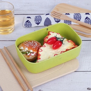 Boîte à déjeuner écologique avec couvercle en <span class=keywords><strong>bambou</strong></span> pour enfants, Bento en Fiber <span class=keywords><strong>de</strong></span> <span class=keywords><strong>bambou</strong></span>, paille <span class=keywords><strong>de</strong></span> blé, vente en gros, 900 ml - Product Image 4