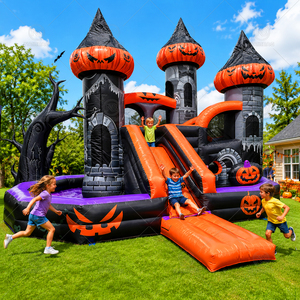 Château Gonflable Commercial Effrayant Citrouille Combo <span class=keywords><strong>pour</strong></span> Enfants, Location de Château Gonflable en PVC <span class=keywords><strong>pour</strong></span> Fête d'Halloween - Product Image 1