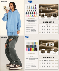 Ensemble de survêtement personnalisé en molleton 2 pièces 350G coton polyester avec impression en relief pour hommes – Sweat à capuche et pantalon de jogging - Product Image 4