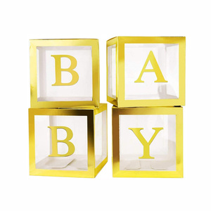 26 alphabet letters new born gender reveal balloon box transparent gold silver balloons baby shower boxes