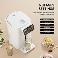 Bouilloire Électrique Thermo Pot Carrée Blanche Perle avec Impression de Logo Personnalisé, 3L 4L 5L 6L, Préréglages Multi-Températures, pour Salon Nordique Minimaliste