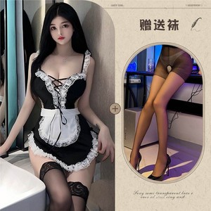 Xishi sexy lingerie suspender lace seductive maid outfit tie-up playful maid role uniform - Product Image 4