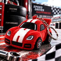 Porte-clés en peluche voiture de course, porte-clés personnalisé en forme de véhicule pour événements sportifs automobile, clubs de course, cadeaux d'équipe et cadeaux promotionnels