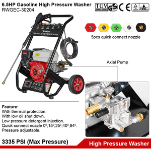 Promotion : <span class=keywords><strong>Nettoyeur</strong></span> <span class=keywords><strong>Haute</strong></span> <span class=keywords><strong>Pression</strong></span> à Essence 6,5 CV <span class=keywords><strong>pour</strong></span> Voitures et Surfaces – Laveuse à Jet d'Eau <span class=keywords><strong>pour</strong></span> Nettoyage Automobile - Product Image 5