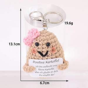 Porte-clés créatif en <span class=keywords><strong>laine</strong></span> crocheté à la main Porte-clés <span class=keywords><strong>de</strong></span> voiture en forme <span class=keywords><strong>de</strong></span> concombre et <span class=keywords><strong>de</strong></span> pomme <span class=keywords><strong>de</strong></span> terre Pendentif tissé Décoration Poupée Porte-clés Sac - Product Image 4