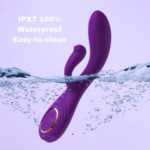 Vibration wiederauf ladbare Frauen mit Sex G-Punkt Dildo Dual Rabbit Vibrator Spielzeug Silikon wiederauf ladbarer Vibrator - Product Image 3