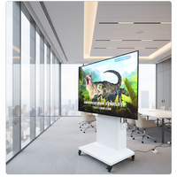 JGST Nuevo Soporte de TV Motorizado Eléctrico de Alta Gama, Moderno, Blanco y Negro, de 55-98 Pulgadas, con Base Móvil Abatible y Control Remoto
