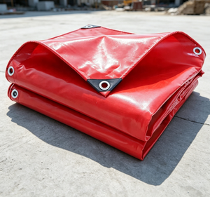 Bâche PVC enduite rouge 550 g/m² 6x15m robuste et imperméable pour couverture de camion – Prix usine abordable - Product Image 1