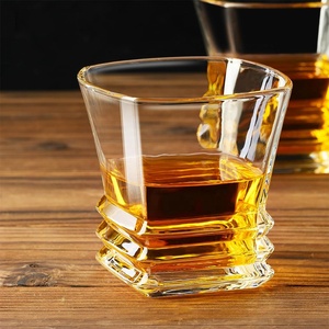 9.5oz Bar <strong>Spirit</strong> <strong>Glass</strong> Cup Square Rocks <strong>Glasses</strong> Clear Accordion Whiskey Tumbler - Product Image 5