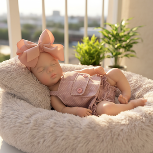 Poupée Bébé Réaliste de 13 Pouces Entièrement en Silicone Faite à la Main, Fille Endormie, Cadeaux de Fêtes avec Accessoires pour 3 ans et plus - Product Image 5