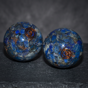 Huevo y Esfera de Lapislázuli Pulido, Decoración para el Hogar, Piedra Semipreciosa Tallada, Piedra Curativa de Gujarat - Product Image 4