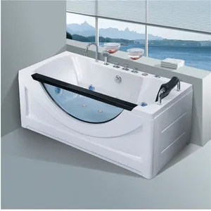 Design Moderne Jacuzzier Spa Prix Portatil Moderne Bain à Remous Verre Tourbillon Tailles Vente Grande Hydro Massage Baignoire En Verre