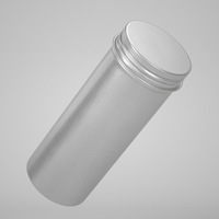 Pot en aluminium en forme de cylindre rond argenté de 100ml avec couvercle à vis Boîte de conserve à thé de 100g Boîte de stockage des aliments