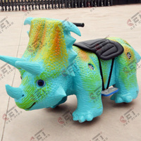 Scooter dinosaure animatronique 3D électrique pour parc d'attractions, voiture dinosaure pour enfants