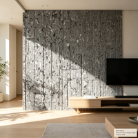 Revêtement mural en pierre souple légère et moderne de style MCM, empilée, résistante au feu, pour villas et hôtels