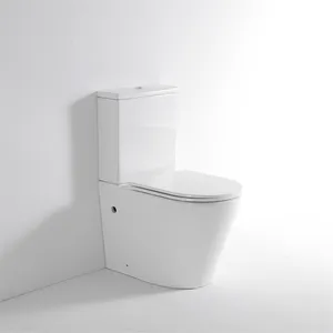 Round 2290E bathroom rimless separated wc cistern water tank water toilet two piece toilet