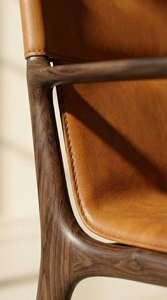 Fauteuil lounge élégant rembourré, structure en bois de noyer massif, siège d'appoint de luxe pour salon, villa, hôtel, mobilier PISANO - Product Image 3