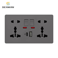 Prise murale intelligente à charge rapide USB Type-C 18W, prise double universelle 4A, contrôle par interrupteur, courant nominal 13A, CN