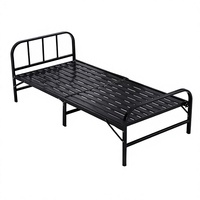 Lit pliant en fer forgé épaissi BD-66 – Design moderne et minimaliste, portable, à un seul niveau, idéal pour les chambres de location et les dortoirs