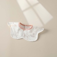 Bavoir pour bébé unisexe à motif de dessin animé en coton 100% imperméable à 360 degrés, résistant aux déversements, à 2 couches, pour nourrissons, classe A, motif de pétales de fleurs
