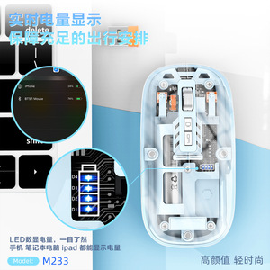 M233 Transparent Magnetic <b>Wireless</b> <b>Mouse</b> <b>Rechargeable</b> Silent Universal For Desktops And Laptops - Product Image 5