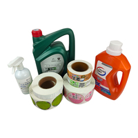Étiquette autocollante en vinyle imperméable de forme irrégulière personnalisée pour détergent liquide à lessive pour bouteille de la marque SUNSHINE