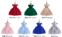 Robe de cérémonie pour enfants de style européen MQATZ, robe de mariée brodée de fleurs, robe de princesse pour enfants, robe de bal pour enfants