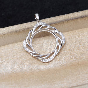 Accessoires DIY pour bijoux en perles, support vide en argent pour boucles d'oreilles en forme de C, produit semi-fini tendance 8-12 mm JG5960 - Product Image 4