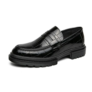Mocassins pour hommes à imprimé croco, <span class=keywords><strong>chaussures</strong></span> habillées décontractées à semelle épaisse et confortables pour le bureau et le quotidien - Product Image 5