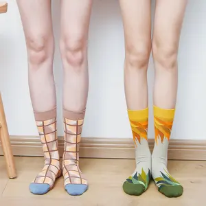 High-quality personality anime padded socks custom packaging buffalo plaid stocking for ladies