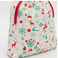 Sac cadeau de Noël avec cordon de serrage, écologique, en PP non tissé, avec ruban, pour emballer des cadeaux, des jouets, des bouteilles, des boîtes, des cosmétiques