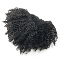 Extensions de cheveux naturels indiens bruts, bouclés noirs, type afro crépu, pour femmes noires