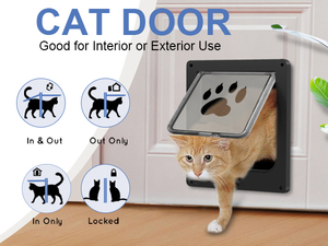 Porte pour chat à 4 verrous pour portes intérieures et extérieures, porte à battant pour animaux de compagnie jusqu'à 25 livres, installation facile, résistante aux intempéries - Product Image 6