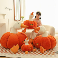 Peluche Canard Citrouille Douce, Jouet en Peluche Orange, Poupée Canard Citrouille, Cadeau Personnalisé pour Fête d'Halloween