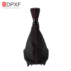 Poignée de levier de vitesses pour <span class=keywords><strong>Peugeot</strong></span> 207 <span class=keywords><strong>307</strong></span> 406 Citroën C3 C4 C5, en <span class=keywords><strong>cuir</strong></span> cousu noir, rouge, bleu, blanc - Product Image 5