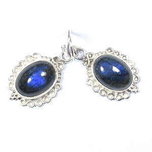 Blue <b>Fire</b> Labradorite 925 Sterling Silver One Stone Drop Earrings Jewelry Vintage gemstone Earrings for Girls on discount - Product Image 3