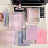 A7 Couverture souple transparente en PVC à double anneau 100 g/m² pour classeur scolaire coloré, album photo à feuilles mobiles, livre de rangement pour autocollants