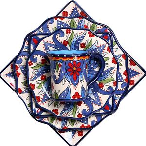 Household Hand-painted Large Steak Ruffled Plate square Plate <b>Set</b> - Product Image 2