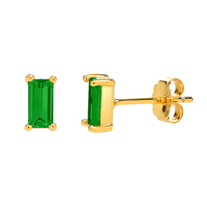 Pendientes de latón, pendientes de oro con colgante de circón verde Simple a la moda para mujer, Hainon <span class=keywords><strong>2084</strong></span> - Product Image 5