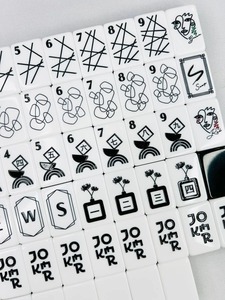 Juego de fichas de Mahjong Americano estilo <span class=keywords><strong>Picasso</strong></span> con arte facial de una línea, 160 piezas, acrílico, retrato abstracto, boceto, patrón minimalista, regalo moderno - Product Image 3