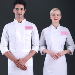 เสื้อแจ็กเก็ตบริกรแขนยาวแฟชั่นใหม่เสื้อสำหรับทำอาหารบาร์บีคิวเบเกอรี่ร้านอาหารบาร์ชุดเชฟเสื้อโค้ท - Product Image 1