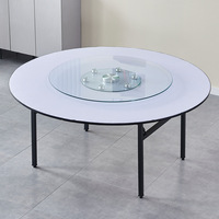 Table ronde pliable robuste pour mariage, hôtel, salle à manger, table ronde pliable blanche pour événements, banquet