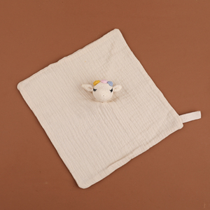 超ソフト新生児用コットンベビーセキュリティブランケット、股間はクマの頭の形をした、羽毛入り使い捨て圧縮低刺激性タオル（子供用） - Product Image 6