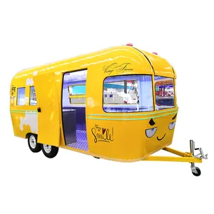 Best Verkopende Concessie Hotdog Eten Trailer Mobiele Chinese Retro Food Truck Koffie Bbq Burger Ijskar