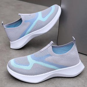 Chaussures décontractées pour femmes à deux tons, toutes saisons, respirantes, tissage volant, bout souple, semelle souple, tendance Temu - Product Image 3