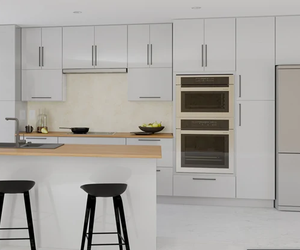 Meubles en bois sur mesure, conception personnalisée d'armoires de cuisine, armoires de cuisine avec tiroirs à fermeture douce - Product Image 3