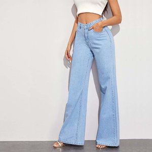 Offre Spéciale femmes taille haute <span class=keywords><strong>Slim</strong></span> droite Denim pantalon nouvel été décontracté Vintage Jeans - Product Image 1