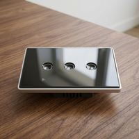 Interrupteur intelligent Tuya WiFi de luxe avec écran tactile en verre, commande vocale, étanche et durable, avec cadre en aluminium