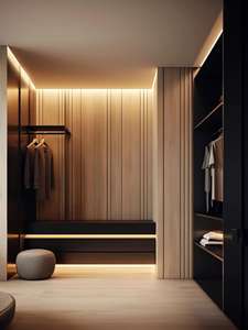 Armario de almacenamiento personalizado Gabinete de habitación de lujo Muebles de dormitorio Walkin Armario Organizador de almacenamiento - Product Image 5