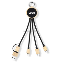 Logo LED 4-en-1 Chargeur court Type-C Câble USB 15cm TPE Veste prête à expédier pour téléphones mobiles Câbles de données électroniques